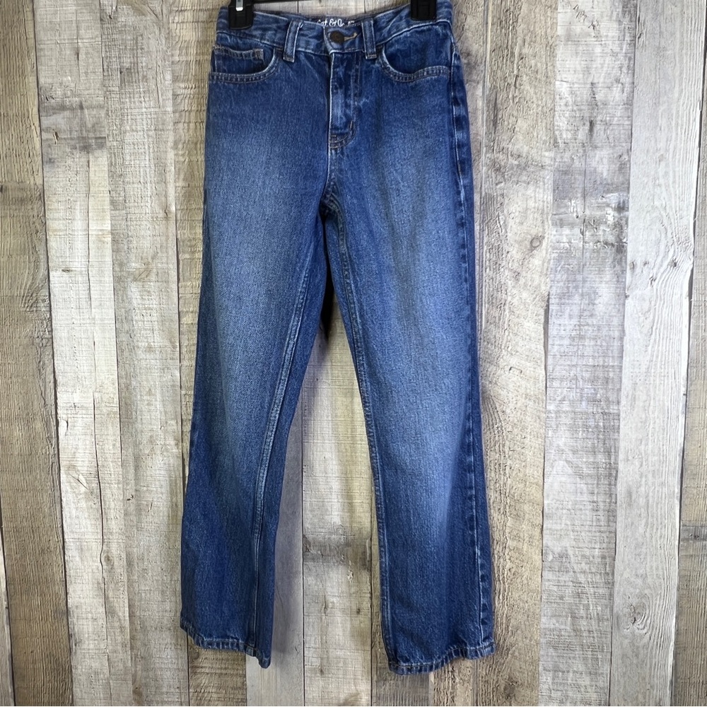 Cat & Jack Size 10 Relaxed Straight Boys Jeans w/Adjustable Waistband St…